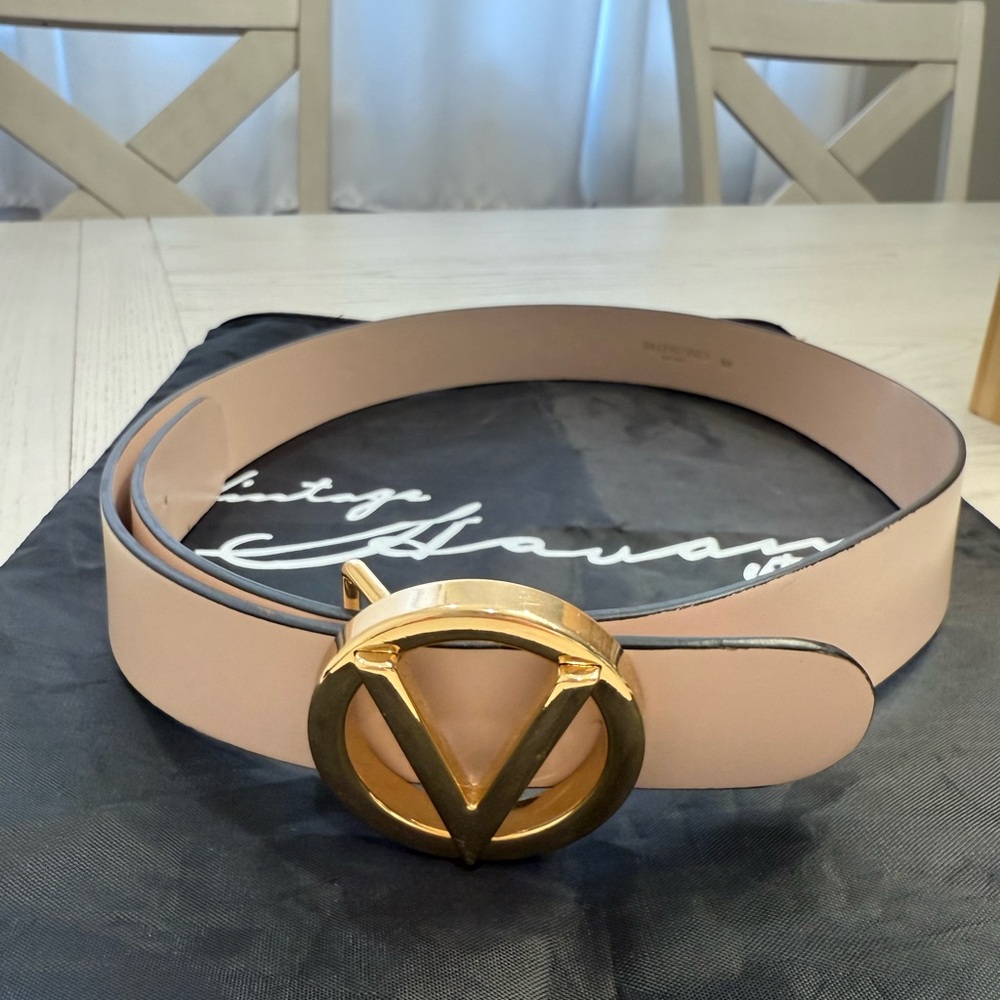 Gold Buckle Valentino blush pink  Belt